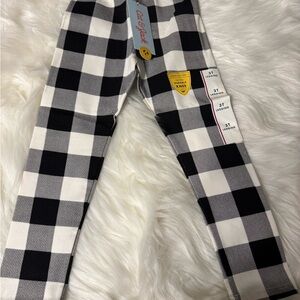 Cat & Jack Black and White Plaid Leggings Size 3T, NWT